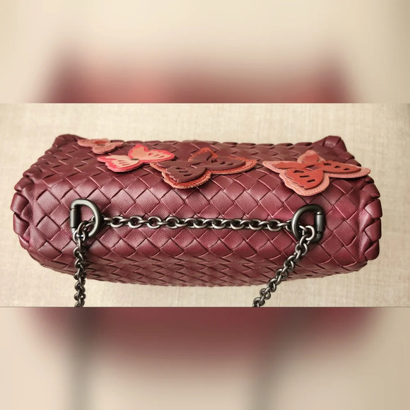 Bottega Veneta Limited Edition Butterfly Olimpia Crossbody Intrecciato Burgundy - Picture 7 of 15